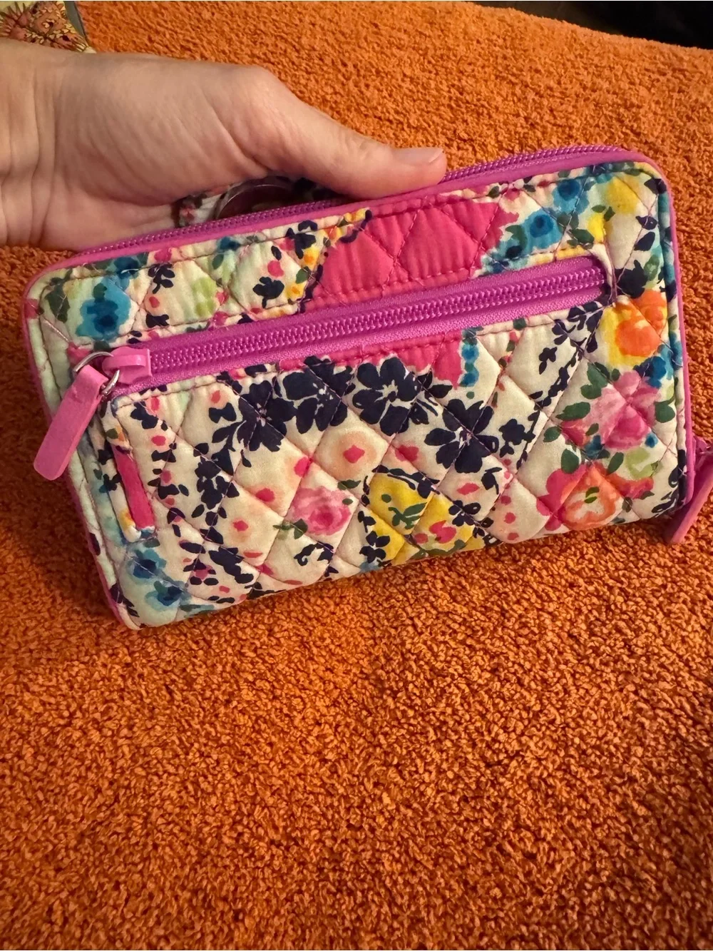Vera Bradley Wildflower paisley RFID turnlock wallet